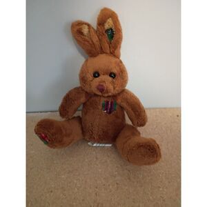 6 1/2" Oriental Trading Company Brown Sitting Heart Bunny Rabbit